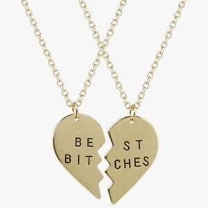 Gold Best Friends Heart Necklace Set, valentine, Valentine’s Day